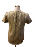 FRENCH CONNECTION GOLD METALLIC SHORT SLEEVED TOP SIZE 8