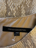 FRENCH CONNECTION GOLD METALLIC SHORT SLEEVED TOP SIZE 8