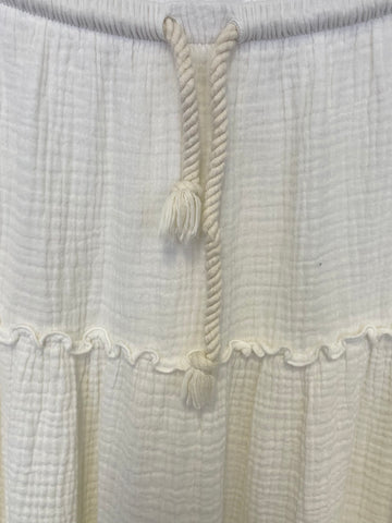 SEE BY CHLOE IVORY TIERED MIDI SKIRT SIZE S/M