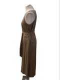 FRENCH CONNECTION LIGHT BROWN SLEEVELESS BELTED WIDE LEG JUMPSUIT SIZE 6