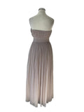 DEBUT OYSTER BEIGE MESH ONE SHOULDER/STRAPLESS EVENING/PROM DRESS SIZE 6
