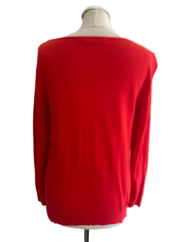 MINT VELVET 100% COTTON RED WHITE STAR DESIGN JUMPER  SIZE 14