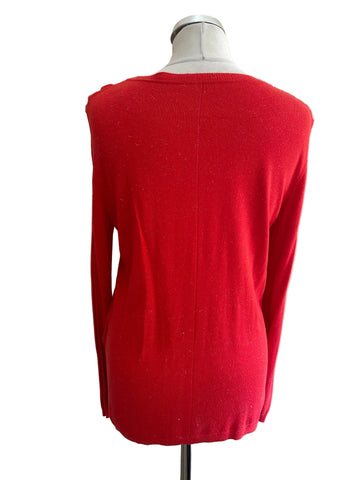 WHISTLES RED METALLIC FLECK EMBROIDERED JUMPER SIZE 12