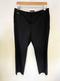 BRAND NEW MARKS & SPENCER AUTOGRAPH BLACK WOOL MIX STRAIGHT LEG TROUSERS SIZE 12 SHORT