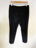 BRAND NEW MARKS & SPENCER AUTOGRAPH BLACK WOOL MIX STRAIGHT LEG TROUSERS SIZE 12 SHORT