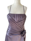 BRAND NEW RONALD JOYCE LILAC PLEATED BODICE FINE STRAP LONG BALL DRESS SIZE 20