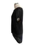PHASE EIGHT BLACK SLEEVELESS TOP WITH FINE KNIT OVERLAY SIZE 12