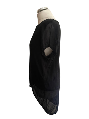 PHASE EIGHT BLACK SLEEVELESS TOP WITH FINE KNIT OVERLAY SIZE 12