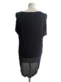 PHASE EIGHT BLACK SLEEVELESS TOP WITH FINE KNIT OVERLAY SIZE 12