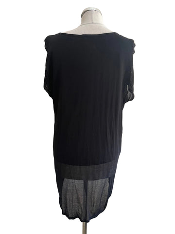 PHASE EIGHT BLACK SLEEVELESS TOP WITH FINE KNIT OVERLAY SIZE 12