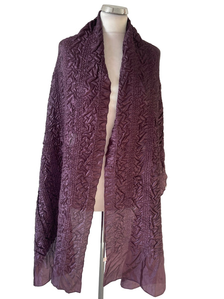 UNBRANDED PURPLE CRINKLE PATTERN SHAWL/WRAP