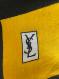 VINTAGE YVES SAINT LAURENT MULTI COLOURED WOOL COLOUR BLOCK SHAWL/WRAP