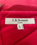 LK BENNETT RASPBERRY PINK SLEEVELESS PENCIL DRESS SIZE 18