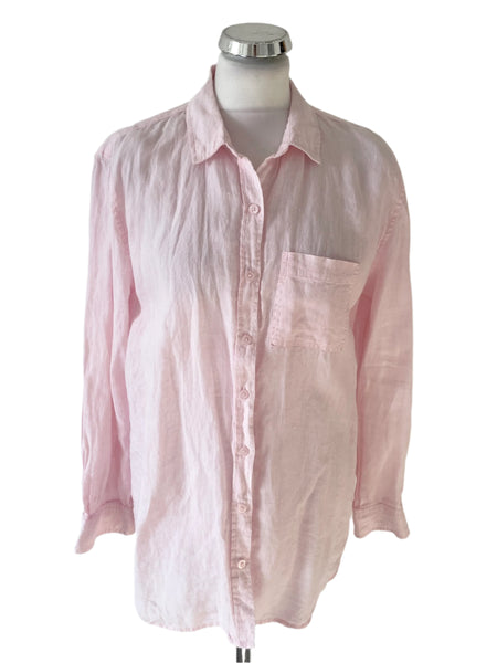 JOULES 100% LINEN PALE PINK SHIRT SIZE 12