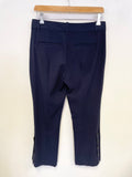 GAP NAVY BLUE CROP & FLARE BUTTON DETAILED TROUSERS  SIZE UK 10R