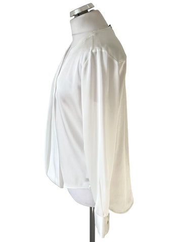 BRAND NEW DKNY IVORY WRAP ACROSS LONG SLEEVE BLOUSE SIZE S