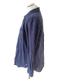 JOULES 100% LINEN NAVY BLUE SHIRT SIZE 14
