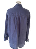 JOULES 100% LINEN NAVY BLUE SHIRT SIZE 14