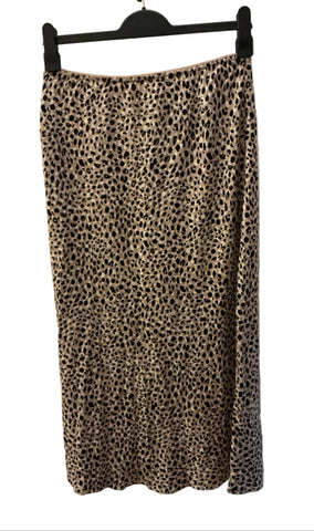 ANYDAY BY JOHN LEWIS CAMEL & BLACK PRINT MIDI SKIRT SIZE 12