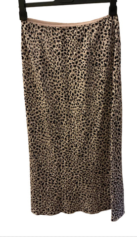 ANYDAY BY JOHN LEWIS CAMEL & BLACK PRINT MIDI SKIRT SIZE 12