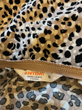 ANYDAY BY JOHN LEWIS CAMEL & BLACK PRINT MIDI SKIRT SIZE 12
