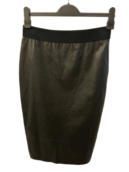 BRAND NEW MALENE BIRGER GENUINE LEATHER BLACK PENCIL SKIRT SIZE 38 UK 10