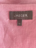 JAEGER 100% LINEN PINK V NECK LONG SLEEVE TUNIC TOP SIZE 10