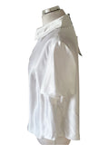 BRAND NEW FRANK USHER WHITE SATIN SHORT SLEEVE TOP SIZE 18