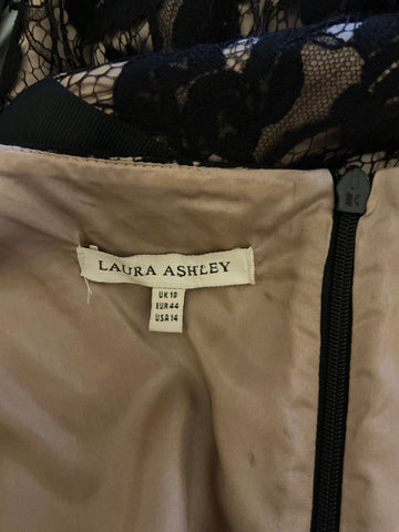 LAURA ASHLEY BLACK LACE OVER GOLD SPECIAL OCCASION PENCIL DRESS  SIZE 18