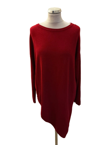 STAR BY JULIA MACDONALD RED BOAT NECK ASYMMETRIC JUMPER  SIZE 14