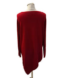 STAR BY JULIA MACDONALD RED BOAT NECK ASYMMETRIC JUMPER  SIZE 14