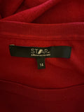 STAR BY JULIA MACDONALD RED BOAT NECK ASYMMETRIC JUMPER  SIZE 14