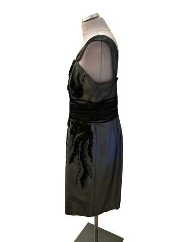 CONDICI 100% SILK EMBELLISHED MESH OVERLAY SPECIAL OCCASION PENCIL DRESS SIZE 16