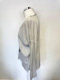 MARC AUREL GREY LONG SLEEVED FEATHER PRINT TOP SIZE 40 UK 14