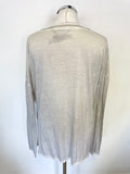 MARC AUREL GREY LONG SLEEVED FEATHER PRINT TOP SIZE 40 UK 14