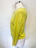 LK BENNETT BIBI CITRUS SILK BLEND 3/4 SLEEVED CARDIGAN SIZE M