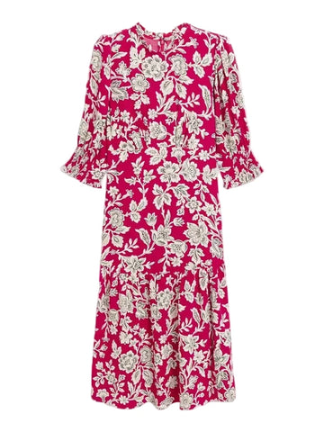 BRAND NEW WITH TAGS JOHN LEWIS FUCHIA PINK ARCHIVE FLORAL DRESS SIZE 8