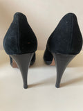 HOBBS BLACK SUEDE PEEPTOE JEWEL TRIM HEELS SIZE 6/39