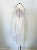 BRAND NEW STAR BY JULIEN MACDONALD WHITE TIERED SLEEVELESS TOP WITH NECKLACE SIZE 14