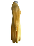 ME+EM YELLOW LACE LONG SLEEVED FIT & FLARE MIDI DRESS SIZE 8