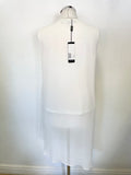 BRAND NEW STAR BY JULIEN MACDONALD WHITE TIERED SLEEVELESS TOP WITH NECKLACE SIZE 14