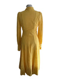 ME+EM YELLOW LACE LONG SLEEVED FIT & FLARE MIDI DRESS SIZE 8