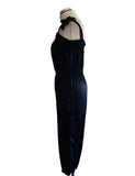 WHISTLES NAVY BLUE TIE STRAP WIDE CROPPED LEG JUMPSUIT SIZE 8