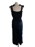 WHISTLES NAVY BLUE TIE STRAP WIDE CROPPED LEG JUMPSUIT SIZE 8