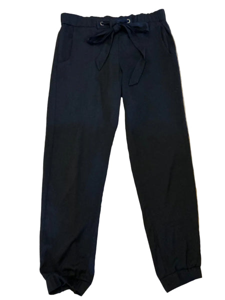 FRENCH CONNECTION NAVY BLUE ELASTICATED WAIST CUFFED TROUSERS SIZE 8