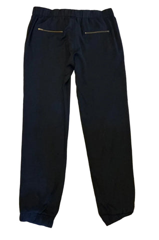 FRENCH CONNECTION NAVY BLUE ELASTICATED WAIST CUFFED TROUSERS SIZE 8