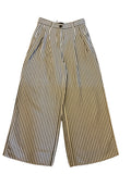 BRAND NEW ME+EM CREAM & KHAKI STRIPE WIDE LEG TROUSERS SIZE 8