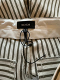 BRAND NEW ME+EM CREAM & KHAKI STRIPE WIDE LEG TROUSERS SIZE 8