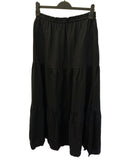 DISSH 100% LINEN BLACK TIERED MAXI SKIRT SIZE 8