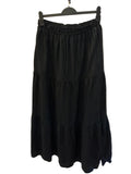 DISSH 100% LINEN BLACK TIERED MAXI SKIRT SIZE 8